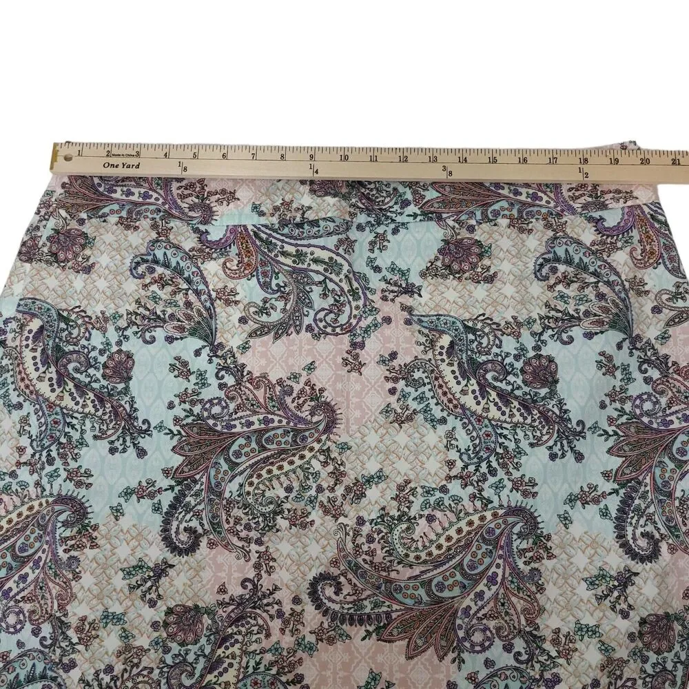 Talbots Womens Plus 16W Midi‎ Pasiley Pencil Skirt Multicolor Pockets Stretch